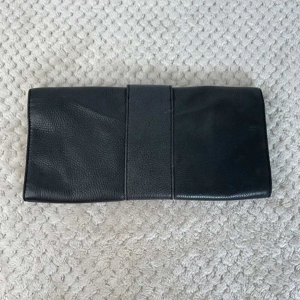 Michael Kors Black Leather Slim Large Clutch